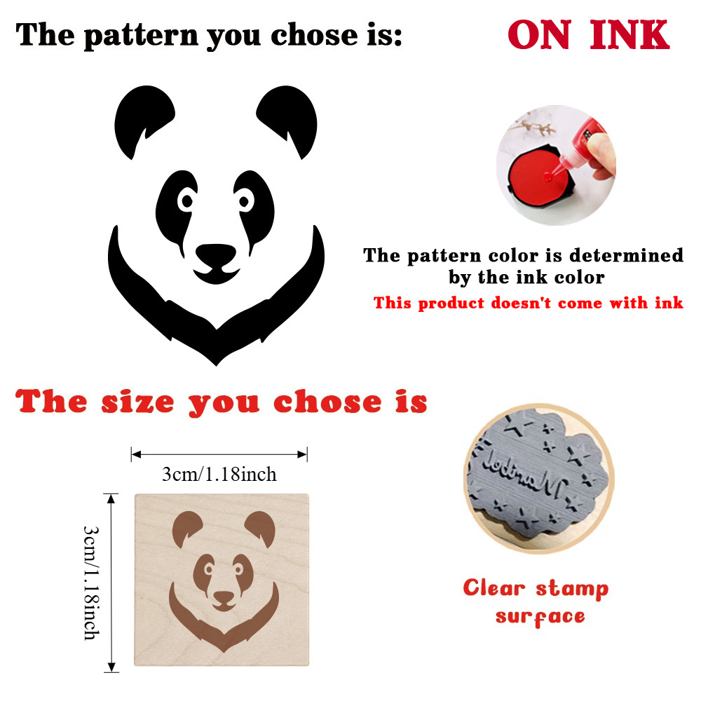 Adorable Cartoon Panda Decorative Wooden Stamp
